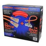 Prime 50ft Neon Extension Cord 2-pack Plus One 2ft Triple Tap Adapter