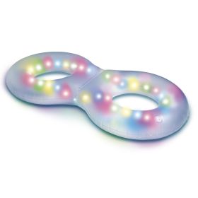 LED Twin Tube – Inflatable LED Light-Up Pool Ring, Waterproof Floating Tube for Nighttime Fun