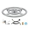 VEVOR Round Drop-in Fire Pit Pan 12 inch, Stainless Steel Fire Pit Burner Kit, Natural & Propane Gas Fire Pan with 92