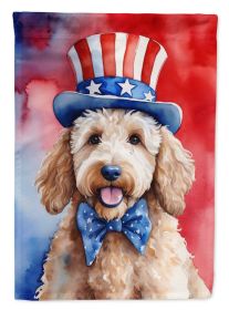 Goldendoodle Patriotic American Garden Flag Mailbox Flag Decorative Yard Flag Banner Outside Patio Artwork Yard Flower Beds, Garden Size, Multicolor