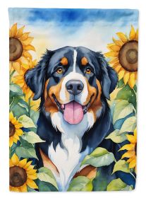 Bernese Mountain Dog in Sunflowers Garden Flag Mailbox Flag Decorative Yard Flag Banner Outside Patio Artwork Yard Flower Beds, Garden Size