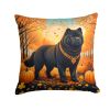 Black Chow Chow Fall Throw Pillow Machine Washable, Indoor Outdoor Decorative Pillow for Couch, Bed or Patio, 14Hx14W