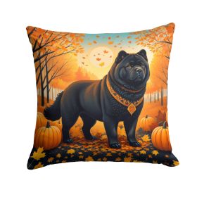 Black Chow Chow Fall Throw Pillow Machine Washable, Indoor Outdoor Decorative Pillow for Couch, Bed or Patio, 14Hx14W