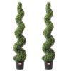 VEVOR 2 Pack 5' Artificial Boxwood Topiary Tree Faux Plant UV Decor In/Outdoor