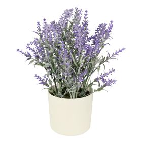11-inch x 4-inch Artificial Lavender Plant in White Pot, Purple, for Indoor Use, by Mainstays