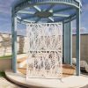 Metal Privacy Screens W3.8Ft X H6Ft Outdoor and Indoor Divider with Free Standing Decorative Privacy Screen for Balcony Patio Garden Room Divider