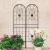 2 Pack Metal Garden Trellis 71" x 19.7" Rustproof Trellis for Climbing Plants Outdoor Flower Support Black