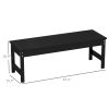 Outsunny 47" Outdoor Bench Seat, HDPE All-Weather Garden Bench, Backless Slatted Patio Bench for Yard, Porch, Park, Black