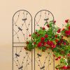 2 Pack Metal Garden Trellis 71" x 19.7" Rustproof Trellis for Climbing Plants Outdoor Flower Support Dragonfly Deco Black