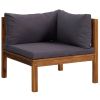 7 Piece Patio Lounge Set with Cushion Solid Acacia Wood