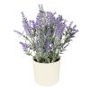 11-inch x 4-inch Artificial Lavender Plant in White Pot, Purple, for Indoor Use, by Mainstays