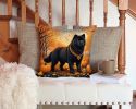 Black Chow Chow Fall Throw Pillow Machine Washable, Indoor Outdoor Decorative Pillow for Couch, Bed or Patio, 14Hx14W