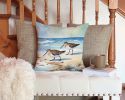 Sandpipers Hunting Throw Pillow Machine Washable, Indoor Outdoor Decorative Pillow for Couch, Bed or Patio, 14Hx14W