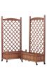 Raised Garden Bed with Trellies 2 Pack, Outdoor Wooden Planter Box & Plant Stand with Climbing Racks