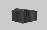 Metal garden sheds 10ftx12ft outdoor storage sheds black with window with sliding door