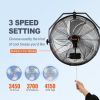 VEVOR Wall Mount Fan, 18 Inch, 3-speed High Velocity Max. 4150 CFM, Waterproof Industrial Wall Fan, Commercial or Residential for Warehouse