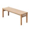 Mauricio Golden Oak Acacia Wood Mixed Strapped Rattan Garden Bench