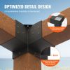 VEVOR Pergola Bracket Kit 6''x6'', 4pcs 3-Way Heavy Duty Corner Bracket Woodworks DIY Post Base Kit, Easy Installation Wooden Beams for Gazebos