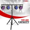 5 Core DJ Light Stand Height Adjustable 39-100" Heavy Duty Tripod Stage Lights Stands w Light T Bar