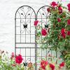 2 Pack Metal Garden Trellis 71" x 19.7" Rustproof Trellis for Climbing Plants Outdoor Flower Support Black