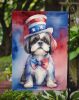 Shih Tzu Patriotic American Garden Flag Mailbox Flag Decorative Yard Flag Banner Outside Patio Artwork Yard Flower Beds, Garden Size, Multicolor