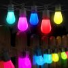 48FTColor Changing Outdoor String Lights , Dimmable String Lights for Outside Waterproof with 16 Shatterproof LED Bulbs