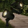 Solar Powered Black LED Landscape Spot Light, 30 Lumens