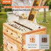 VEVOR Bee Hive 40 Frame Bee Hives Starter Kit, Beeswax Coated Cedar Wood, 2 Deep + 2 Medium Bee Boxes Langstroth Beehive Kit