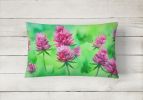 State Watercolor Flowers Throw Pillow Throw Pillow for Indoor Couch Bed Outdoor Patio Washable, Vermont Red Clover 1712,12Hx16W