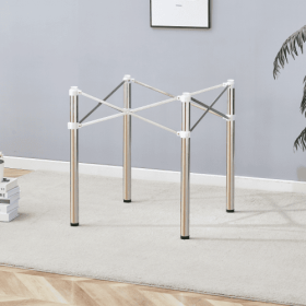 Only Table Leg Simple Silver Stainless Steel Folding Table Frame - Multifunctional, Space-Saving.Folding Table Frame,Silver Stainless Steel Mater (Color: Silver)