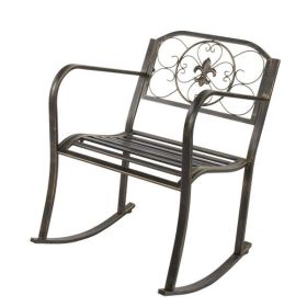 Flat Tube Bronze Painted Single Rocking Chair (Option: Bronze Brush)