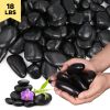 18 lbs/8kg black/white pebbles for landscaping, 1.8-2.6 inch river stones for aquariums