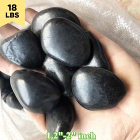 18LBS/8KG High Polished Natural Decorative Stones - Ideal for Garden Paths, Yard Decor, Aquariums (1.8 - 2.6inch), Vases (Color: Black-18LBS/8KG)