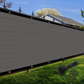 Artpuch Privacy Fence Screen Dark Grey Customized Outdoor Mesh Panels for Backyard, Balcony,Patio,Construction Site with Zip Ties (Color: Dark Grey, size: 4x40 ft)