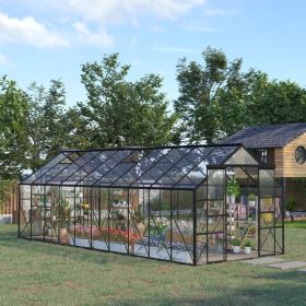 Large Greenhouse With Adjustable Roof Vent And Sliding Door Aluminum Greenhouse For Winter Clear (Option: Winter Clear)